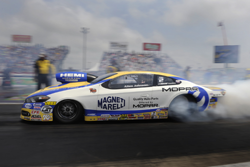 Allen Johnson qualified #1 and set low ET in Pro Stock at 6.555 secs