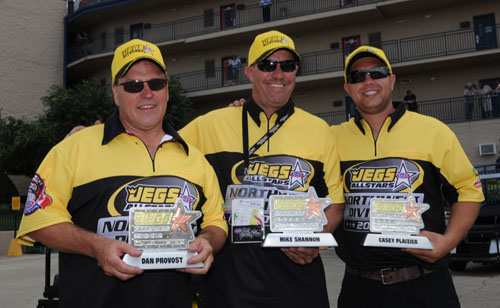 Dan Provost - Mike Shannon - Casey Plaizier raced for Canada during the 2014 Jegs All Stars event.