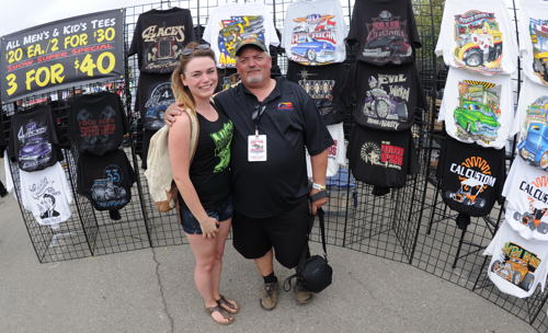 While not entered in competition this time at Bakersfield - that's Canadian funny car drivers Courtney and Jay Mageau enjoying the CHRR event.