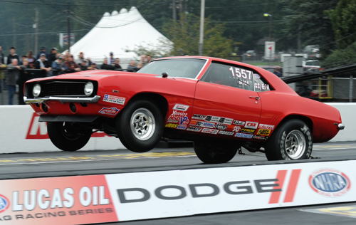 Nova Scotia-based racers Bruce Riley and Fred Thibeault were both entered in Super Stock. Riley had a superb #2 qualifier with his SS/DA '71 Chevelle - running .936 under his index.
